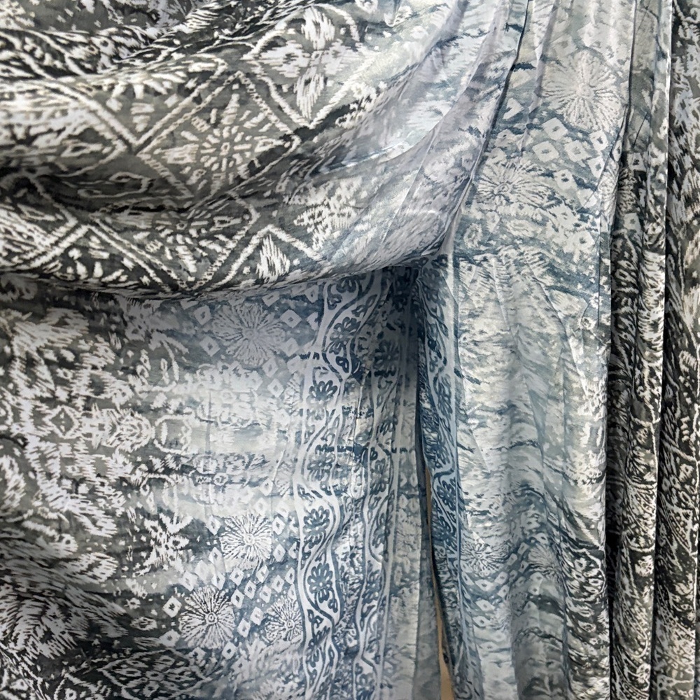 Elegant Blue Patterned Wide Leg Flow Pants(S-XL) - Picture 4 of 5